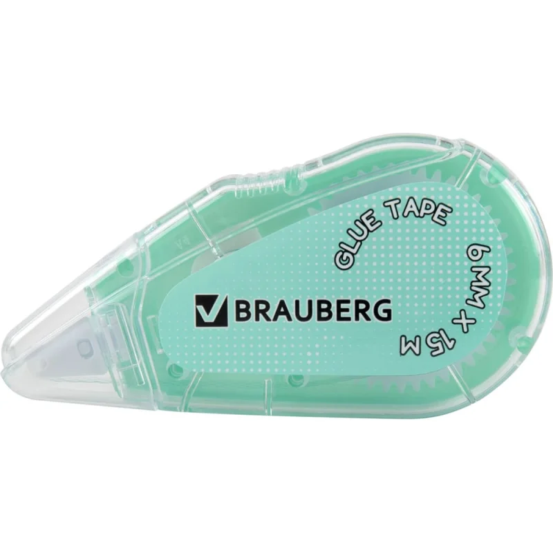 Клей-лента BRAUBERG MAXI, комплект 12 шт, 6 мм х 15 м, корпус зеленый, блистер 273029