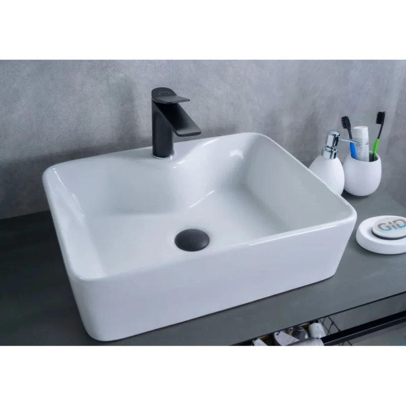 Раковина накладная Gid N9091 белая 48x37x13 51176