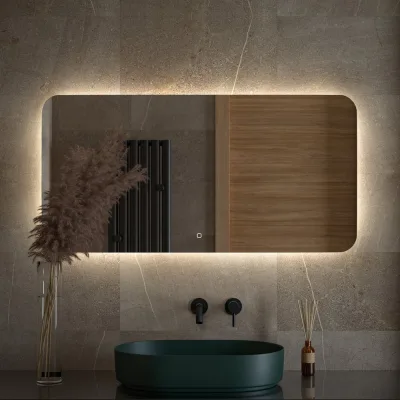 Зеркало DEFESTO с LED-подсветкой 120x60 см Сенсорный выключатель, Нейтральный белый свет OPTI DF 2808SH