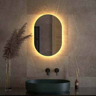 Зеркало DEFESTO с LED-подсветкой 16W 40x60 cm ИК - выключатель, Теплый белый свет OPTI DF 2911R