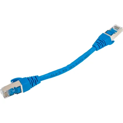 Патч-корд Advant Ethernet CAT6a, 2xRJ45, S/FTP, 4 пары (AWG26), оболочка LSZH, длина 0.15 м, цвет: синий ADV6a-SPC0015-LB