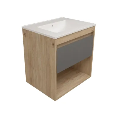Фасад для тумбы в ванную Teymi 60 см Vitra цвет графит T60409 ЦБ-00284756