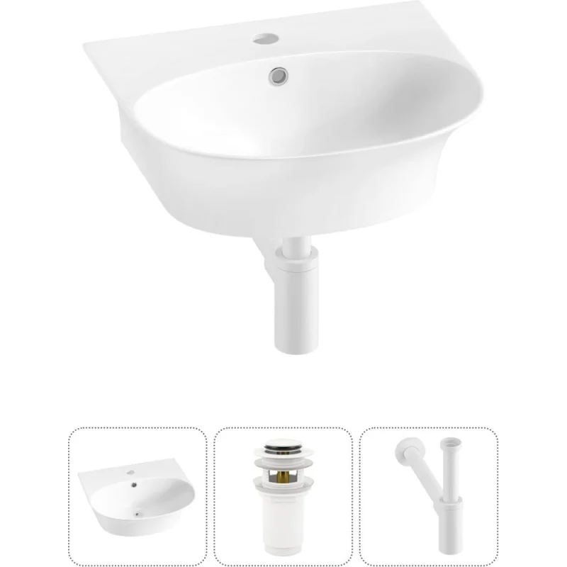 Комплект Wellsee 3 в 1 Lavinia Boho Bathroom Sink накладная/подвесная раковина 46x41 см 20216672R