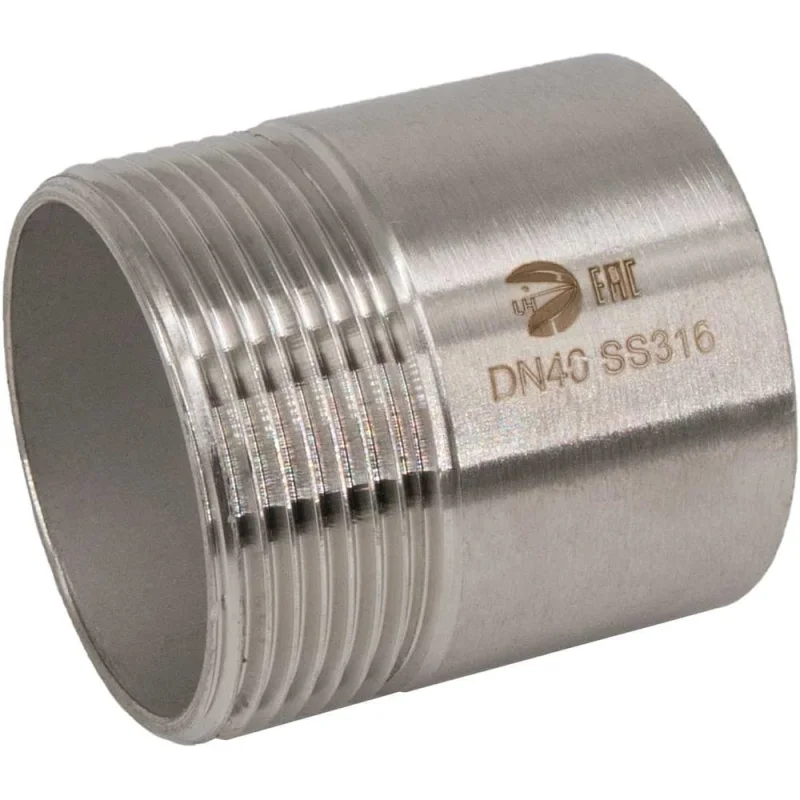 Ниппель приварной NEWKEY нержавеющая сталь AISI316 DN40 (1_1/2), (CF8M), PN16 NK-NE40/6
