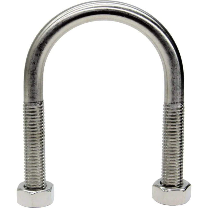 Хомут (скоба) STALMAX U-образный LCU A2 М12 64 (2) (DIN 3570) с двумя гайками в комплекте (арт. 10170) нерж. сталь A2 (уп. 10 шт) 10170-023