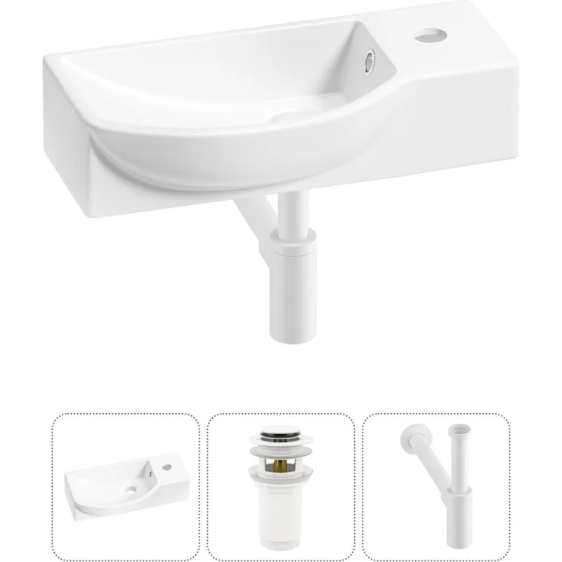 Комплект Wellsee 3 в 1 Lavinia Boho Bathroom Sink накладная/подвесная раковина 45x24 см 20216112R