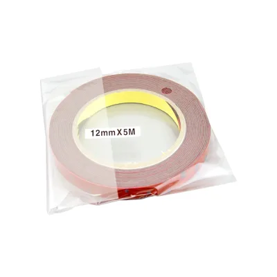 Оригинальный серый двусторонний скотч MTF Light 3M TAPE(ACRYL) 12мм х 5м красная подложка 3M12X500R