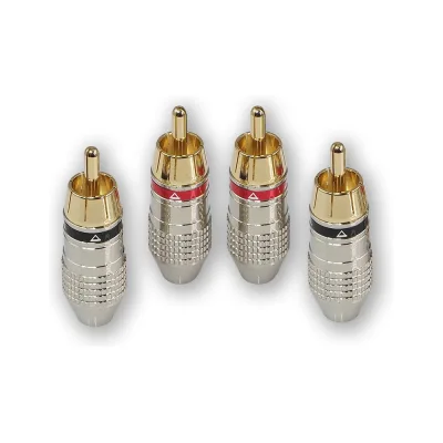 RCA - коннектор для кабеля AURA до 6 мм, 2 красных + 2 черных, блистер RCA-P612
