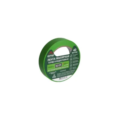 Лента малярная AUTOP Professional термо и водостойкая, зеленая, 82/25, 110С, 40м, 25мм, коробка 36 шт. ATP-MT82/25-40/G
