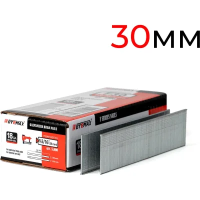 Штифт BYEMAX F30 (30 мм) для нейлера 18Ga, упаковка 5 тыс. шт 18GF30L