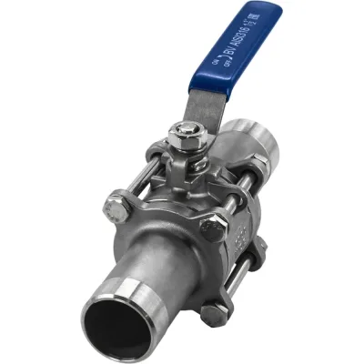 Кран шаровый приварной трехсоставной NEWKEY нержавеющий (3PC), AISI316 DN40 (1_1/2"), (CF8M), PN40 NK-BE40/6