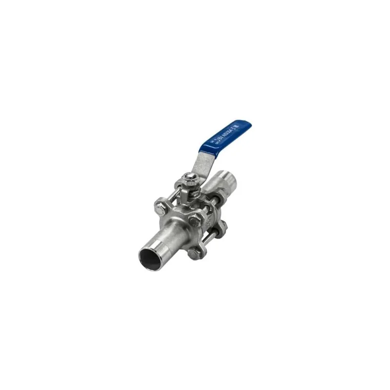 Кран шаровый приварной трехсоставной NEWKEY нержавеющий (3PC), AISI304 DN10 (3/8"), (CF8), PN64 NK-BE10/4