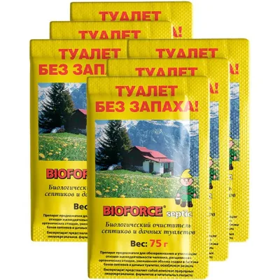 Бактерии для септиков и выгребных ям BIOFORCE Septic 75г (комплект 6 шт.) BB-014
