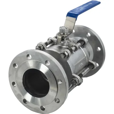 Кран шаровый фланцевый трехсоставной нержавеющий NEWKEY (3PC), AISI304 DN 100 (4"), (CF8), PN16 NK-BF100/4