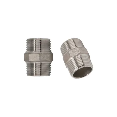 Ниппель резьбовой нержавеющий NEWKEY AISI316 DN25 (1), (CF8M), PN16, набор 2 шт NAB2-NK-NM25/6