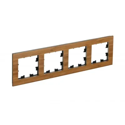 Рамка Systeme Electric AtlasDesign Nature четырехместная бамбук (ATN353204)