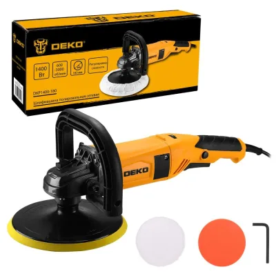 Шлифмашина полировальная DEKO сетевая DKP1400-180, 180 мм, 1400 Вт 083-1049