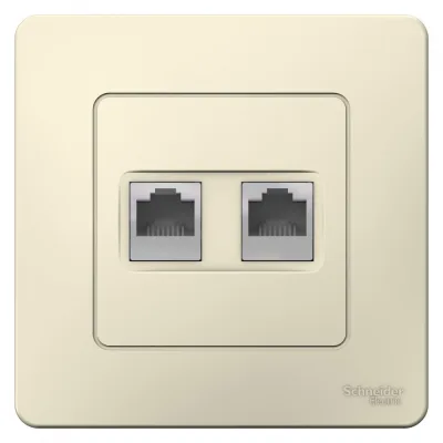 Розетка компьютерная Systeme Electric Blanca встраиваемая молочная 2хRJ45 (BLNIS045452)