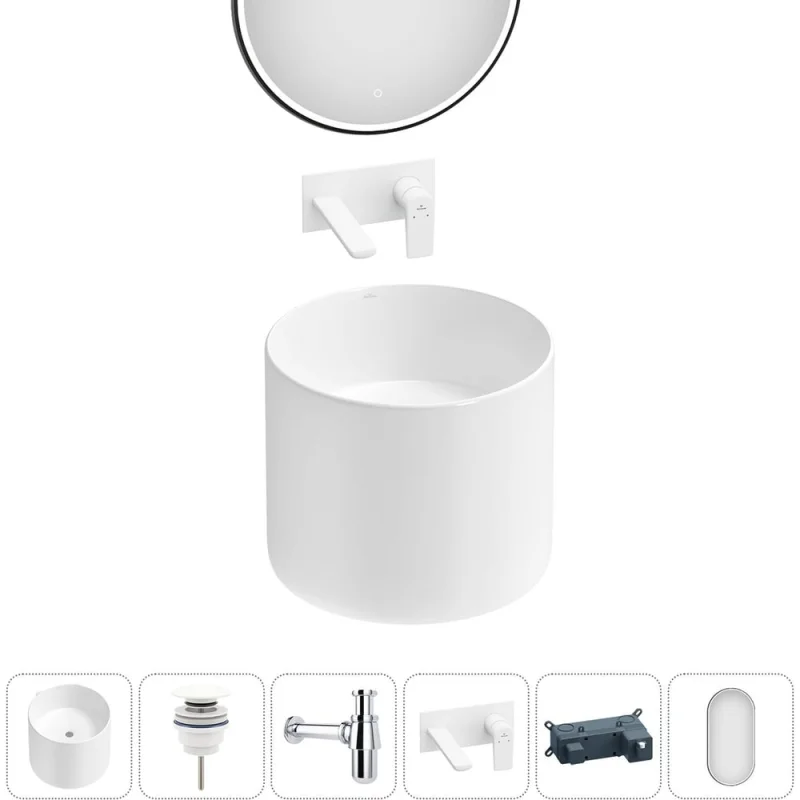 Набор Wellsee 5 в 1 M1 Limited Edition подвесная раковина 45x45 см 20219006R