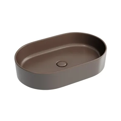 Умывальник-чаша накладная Ceramicanova Element овальная, цвет темно-коричневый матовый, 608х385х122 мм CN6048MDB