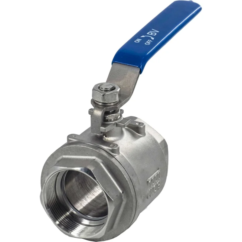 Кран шаровый муфтовый двусоставной нержавеющий NEWKEY (2PC) AISI316 DN50 (2"), (CF8M), PN40 NK-BML50/6