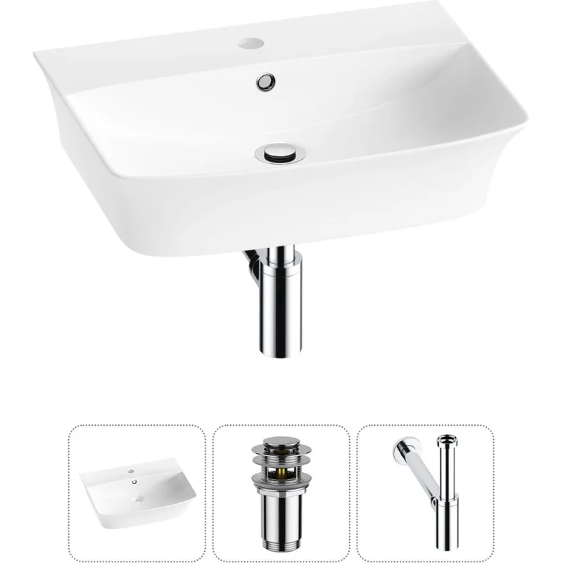 Комплект Wellsee 3 в 1 Lavinia Boho Bathroom Sink накладная/подвесная раковина 55x42 см 20216781R