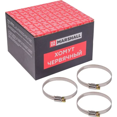 Хомут червячный MARSHALL 60-80 мм (нержавеющая сталь; кратность - 50 шт) MR4211