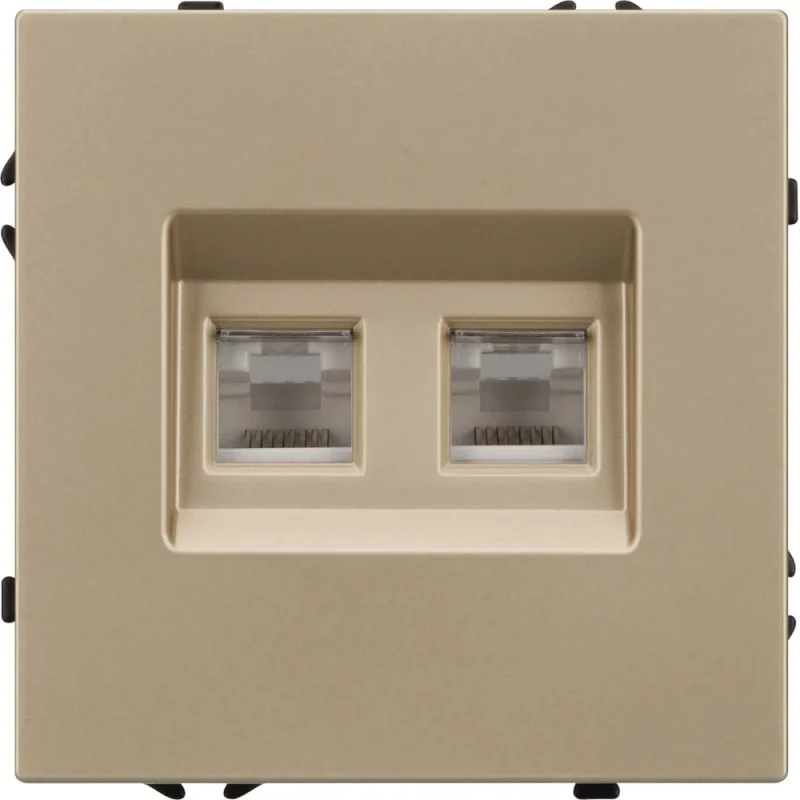 Механизм сдвоенной телефонной розетки Arlight SCT-NOBE-MTL2-SFPL-GD 1шт 054310