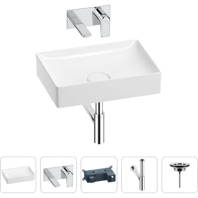Раковина для ванной Wellsee Pure BY201002671 в наборе 4 в 1 201002671