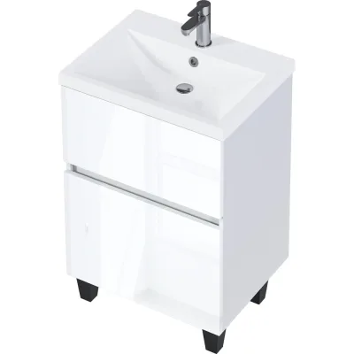 Тумба 1Marka Aris 70Н (700x910x450) 2я белая аляска/белый глянец Ц0000035779