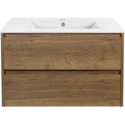 База под раковину VINCEA Gio 800 подвесная, 2 выкатных ящика soft-close, T.Oak. VMC-2G800TO