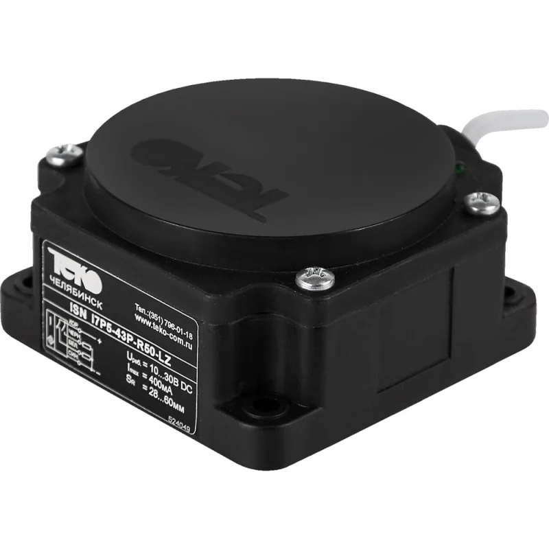 Корпус ТЕКО ISN IT7P5-43P-R50-LZ Sn=0-50 мм, 80х80х40 Пластик не заподлицо, 10...30DC NO/NC PNP, IP65, кабель 00-00031798