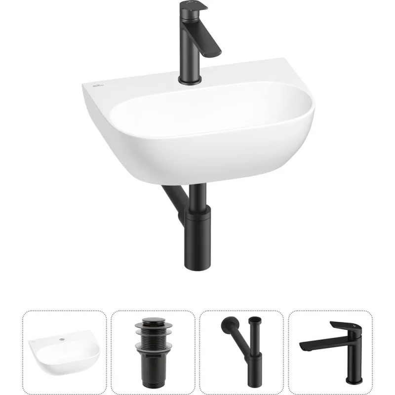 Мини-раковина для ванной комнаты или туалета Wellsee WC Area в наборе 4 в 1 20212194R