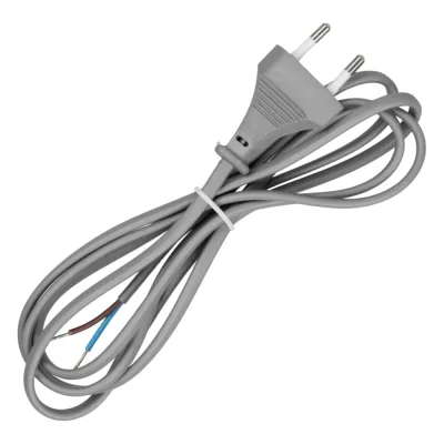 Шнур с плоской вилкой TDM ELECTRIC ШУ02 ШВВП 2x0,75мм2 1,7 м. серебр. металлик SQ1305-0015