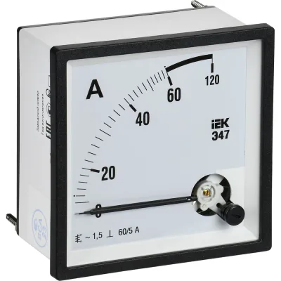 Амперметр IEK э47 60/5а, класс точности 1.5, 96x96мм IPA20-6-0060-E