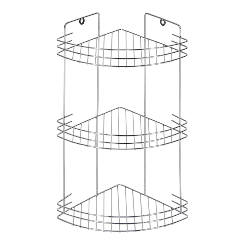 Полка настенная Delphinium 3-ярусная угловая W2672C, хром 101025