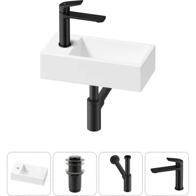 Комплект Wellsee 4 в 1 Lavinia Boho Bathroom Sink накладная/подвесная раковина 40x20 см 20216002R