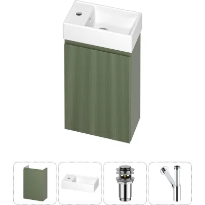 Комплект подвесной тумбы с раковиной для ванной и туалета Wellsee WC Area в наборе 4 в 1 20216855R