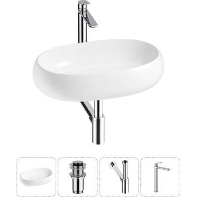 Комплект Wellsee 4 в 1 Lavinia Boho Bathroom Sink накладная раковина 56x33 см 20215087R