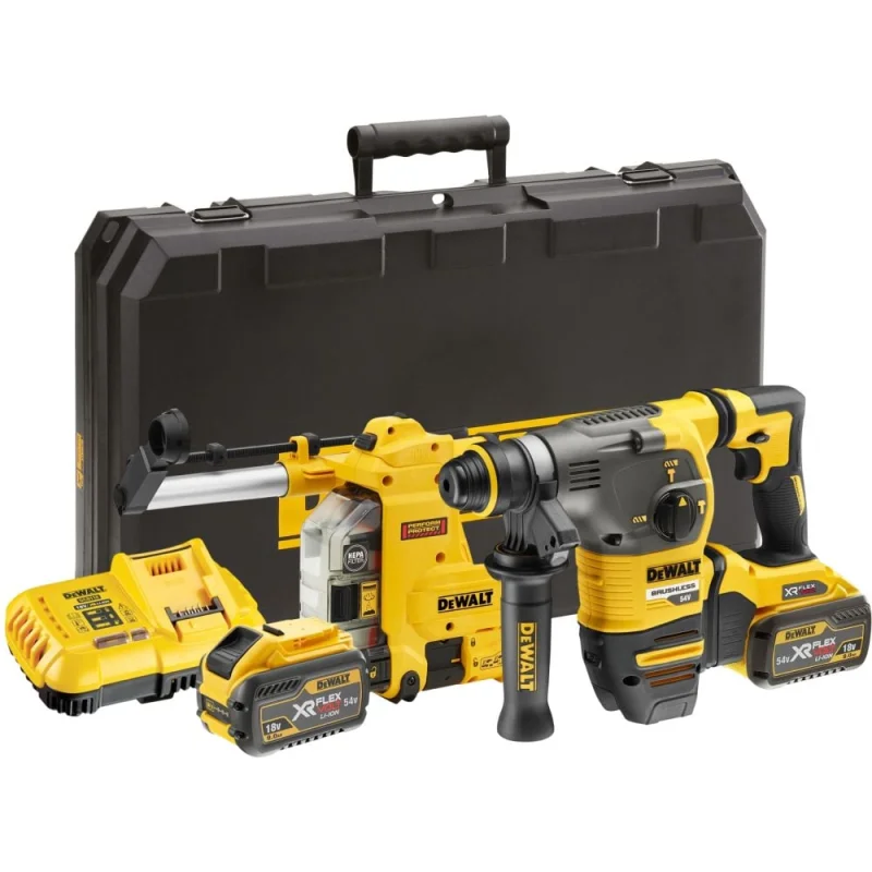 Аккумуляторный перфоратор DEWALT DCH335X2, 54 В, 3.5 Дж, 4480 уд/мин, с 2 АКБ 3 Ач и ЗУ, в кейсе () DCH335X2-QW