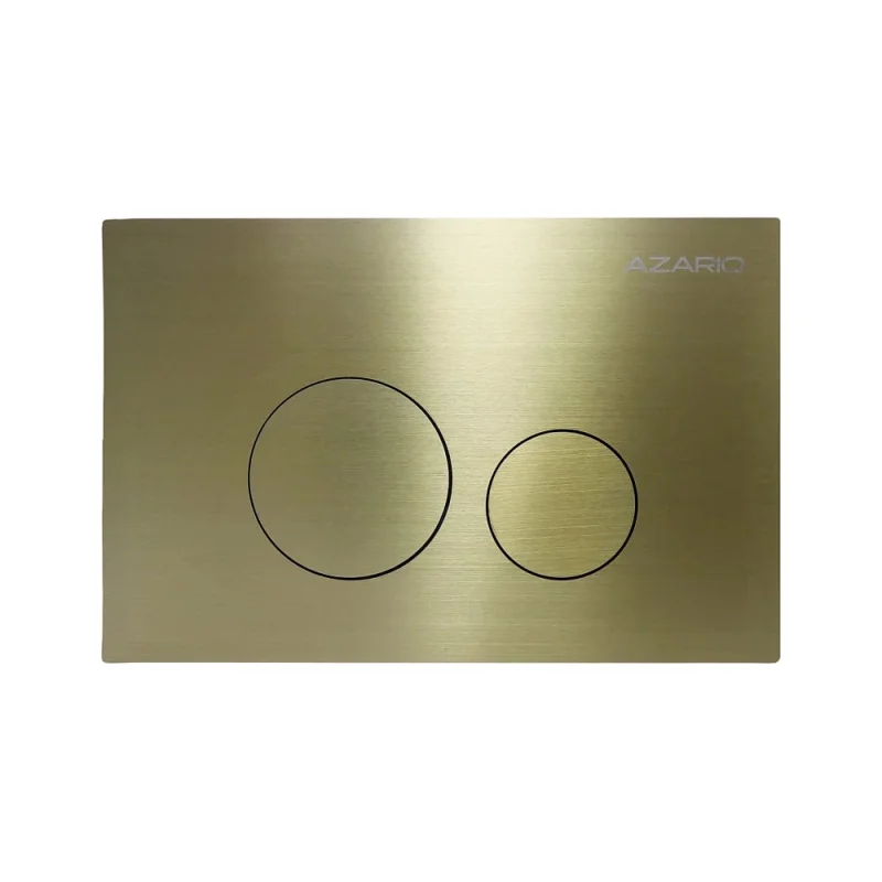 Клавиша смыва Azario AZ-SS-002-G Нью-ТС из нержавеющей стали, круглая, золотая матовая, 245×162,5×30,4 мм, для инсталляций AZ-G12 и AZ-TS006T 00098425