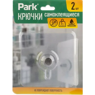 Крючки самоклеящиеся винтовые PARK для полок/картин плоские, 2 шт 108490
