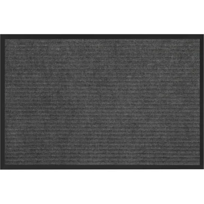 Коврик придверный ЛЮБАША 60x90см, серый, влаго-грязезащитный, 430гр/м2, ребристый, СТАНДАРТ, 701035