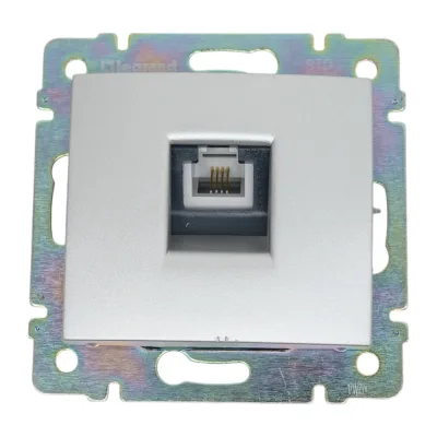 Розетка Legrand телефонная RJ11 Legrand Valena алюминий 694347