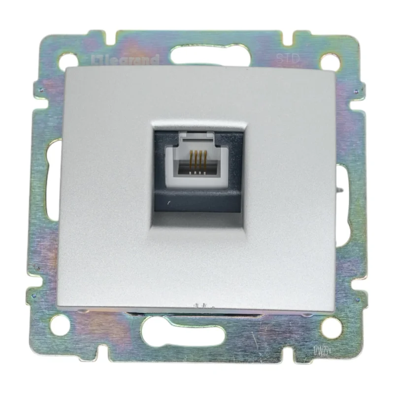Розетка Legrand телефонная RJ11 Legrand Valena алюминий 694347