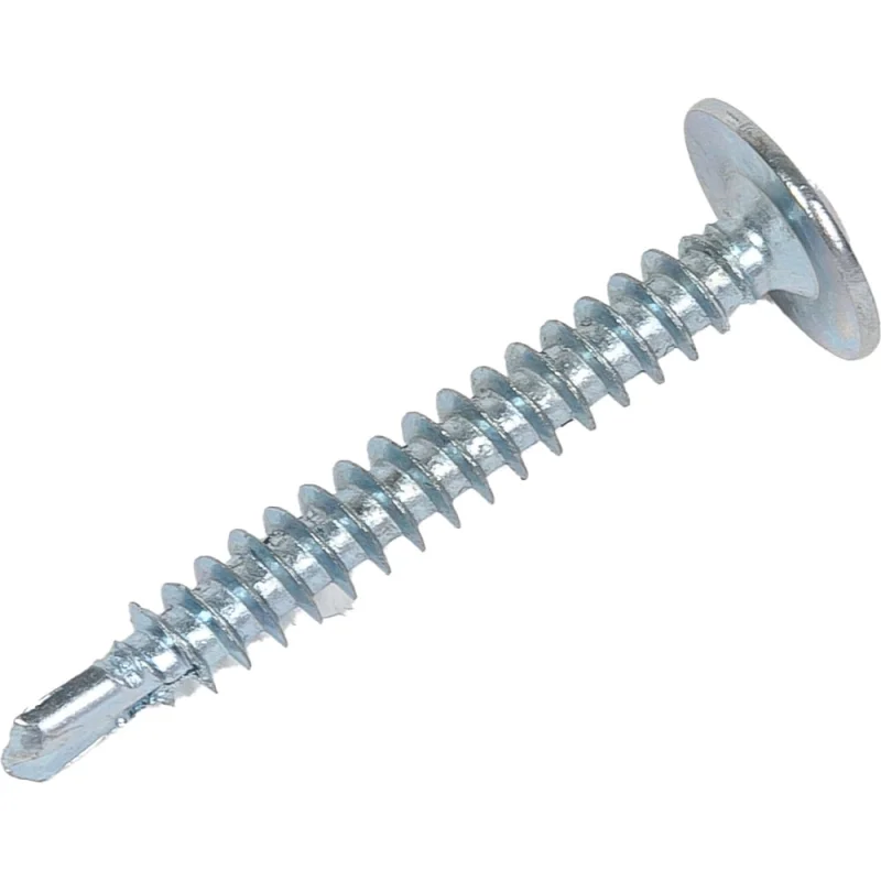 Саморез STEELREX полусфера с прессшайбой, сверло, цинк, 4,2x32 мм, 150 шт. 0115042032B400015032