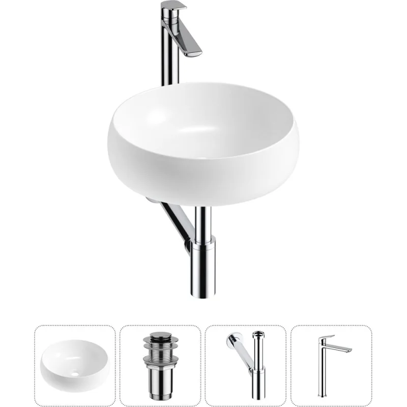 Комплект Wellsee 4 в 1 Lavinia Boho Bathroom Sink накладная раковина 40x40 см 20215055R