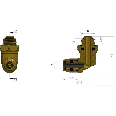 Фитинг угловой 90° резьба/трубка шарнирный M16x1.5-12x1.5 мм ORPASAN ORP 4426