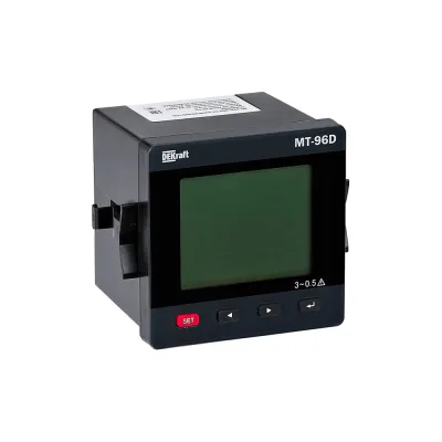Цифровой мультиметр DEKraft мт-96d 96x96мм, трехфазный, вход 600в 1а, rs485, lcd-дисплей 51429DEK