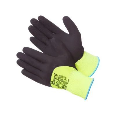 Нейлоновые перчатки со вспененным латексным покрытием Gward Soft Plus, 3/4 облив, р. XL 12 пар L2008